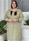 مانتو طرح دار بغل پرچ کد 1032