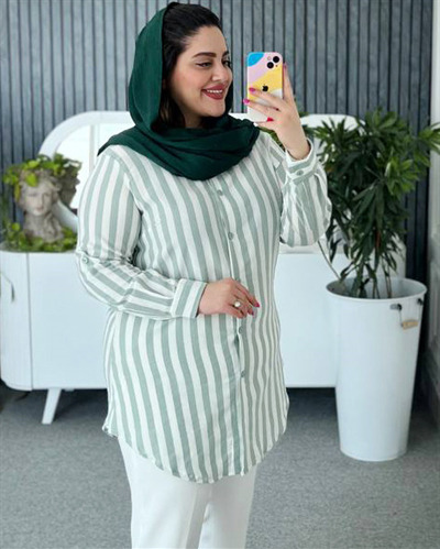 مانتو راه راه بلند 396