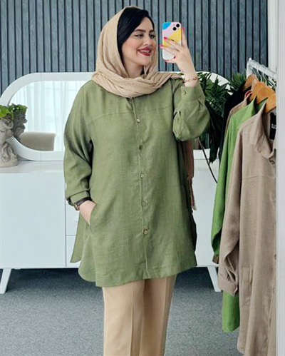شومیز  مانتو بغل دکمه کد 1249
