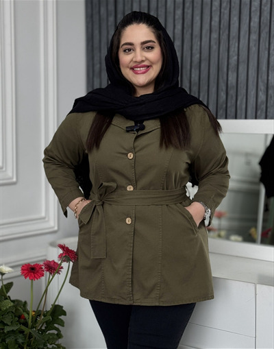کت یقه انگلیسی کتان جیب فیلتر  کد 1285