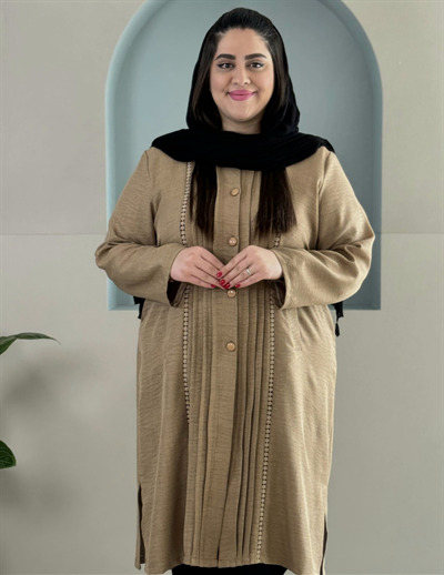 مانتو بلند جلو پیله کد 1005