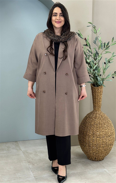 مانتو بلند جلو باز کد 1305