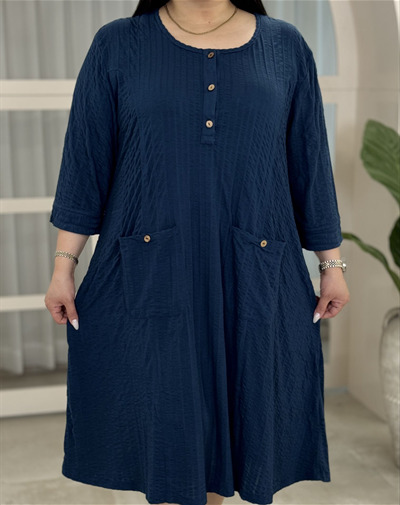 پیراهن یقه گرد قاپکدار کد 8070