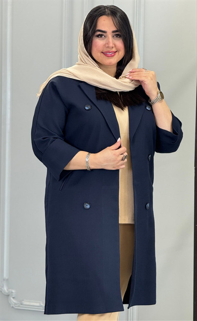 مانتو بلند یقه انگلیسی کد 1418
