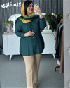تونیک مانتو دو جیب یقه مردانه