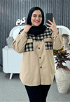 مانتو کتان خرجکار چهار خونه 9823