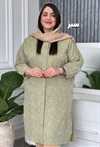 مانتو طرح دار بغل پرچ کد 1032