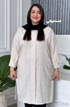 مانتو طرح دار بغل پرچ کد 1032