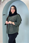 شومیز کیمونو نگینی کد 3148