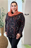 شومیز ساتن طرحدار کد 3239