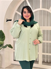 شومیز یقه دار نخی گل بابونه کد 3184