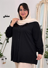 شومیز یقه دار نخی گل بابونه کد 3184