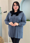 شومیز یقه دار نخی گل بابونه کد 3184