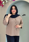 شومیز مانتویی کتان سیلک کد  1497